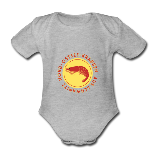 Krabben Baby-Kurzarm-Body - Grau meliert
