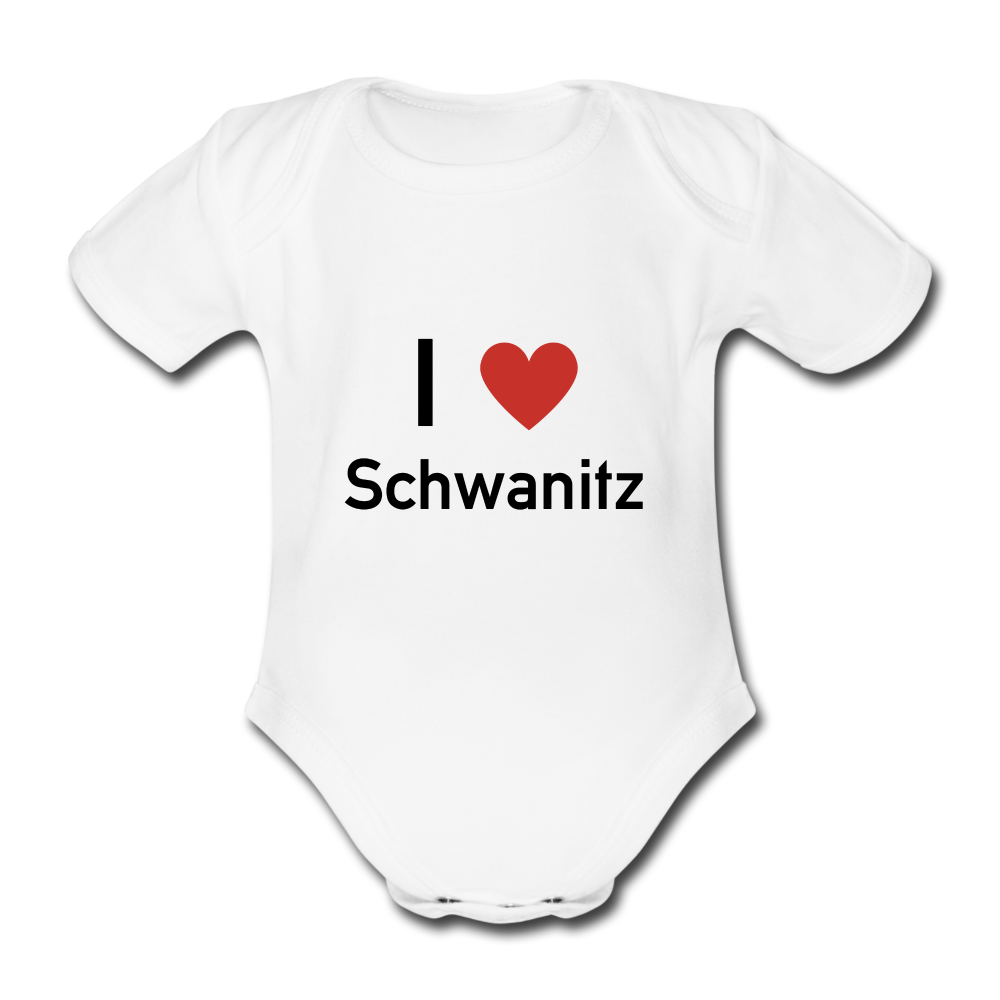I love Schwanitz Baby-Kurzarm-Body - Weiß