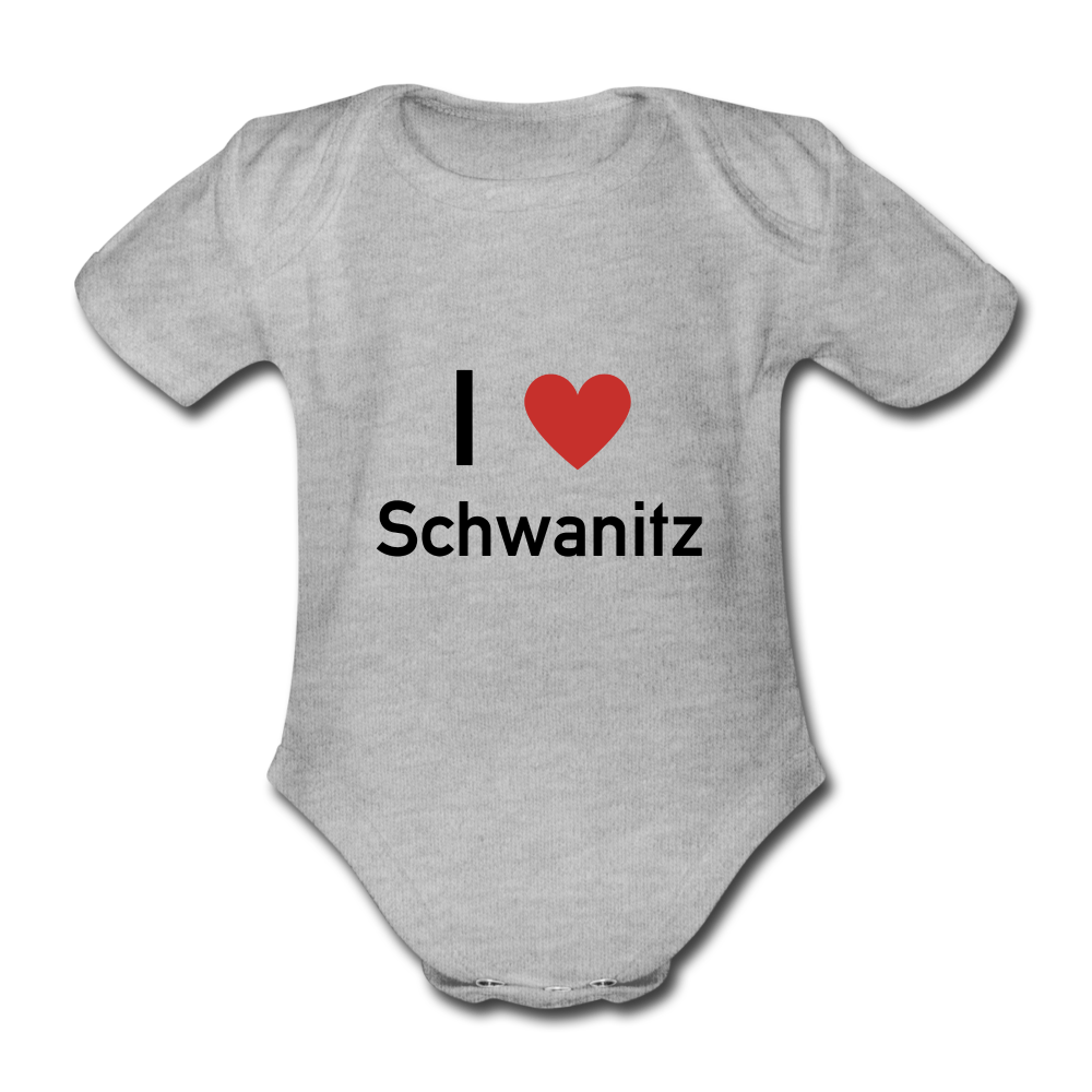 I love Schwanitz Baby-Kurzarm-Body - Grau meliert