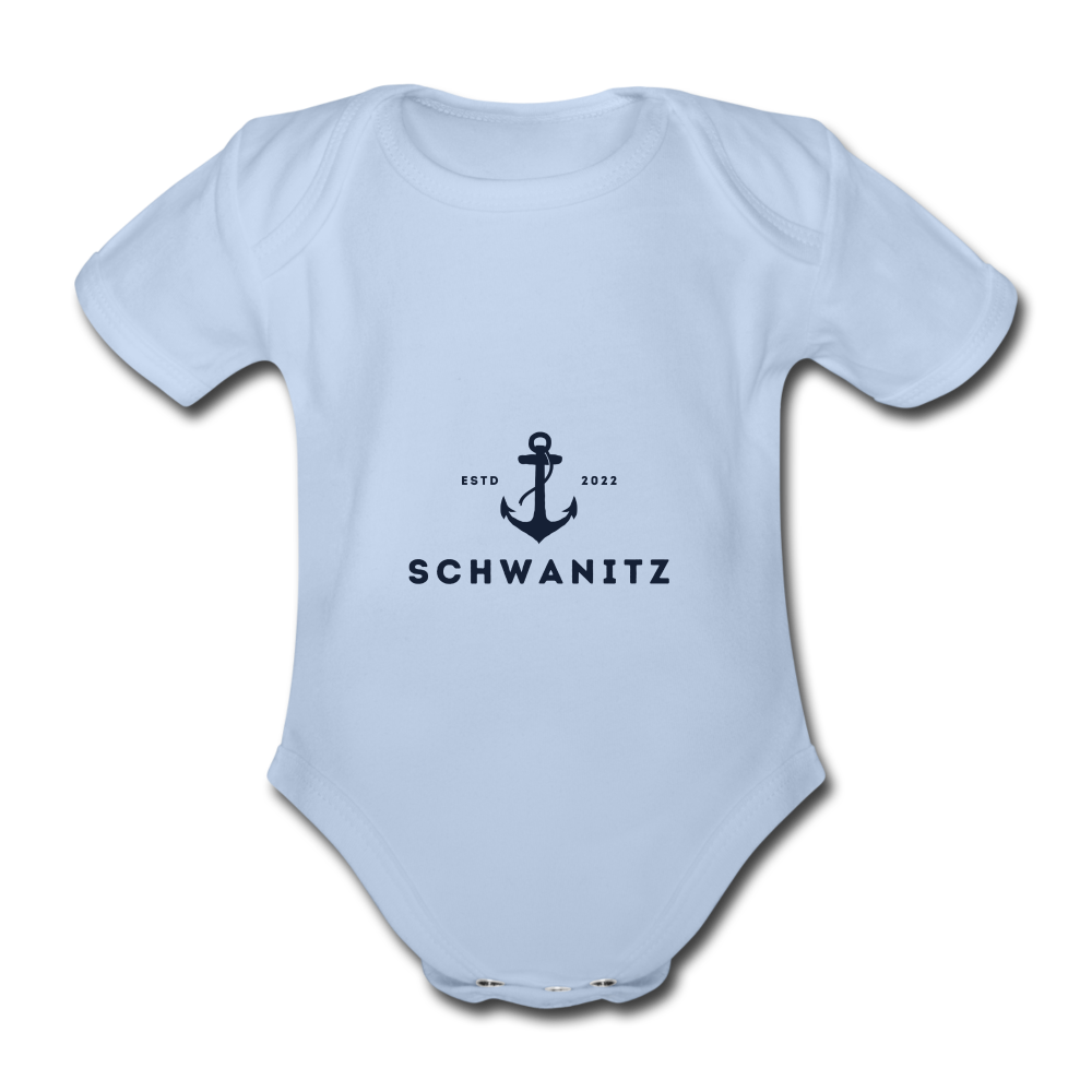 Schwanitz Baby-Kurzarm-Body - Sky
