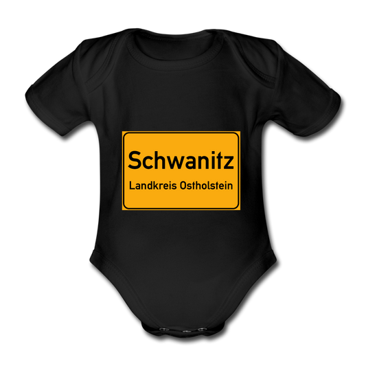 Schwanitz Baby-Kurzarm-Body - Schwarz
