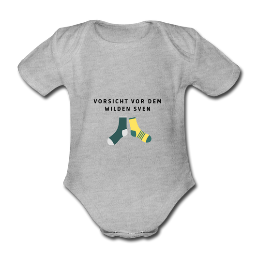 Wilder Sven Baby-Kurzarm-Body - Grau meliert