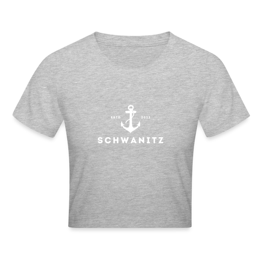 Crop T-Shirt - Grau meliert