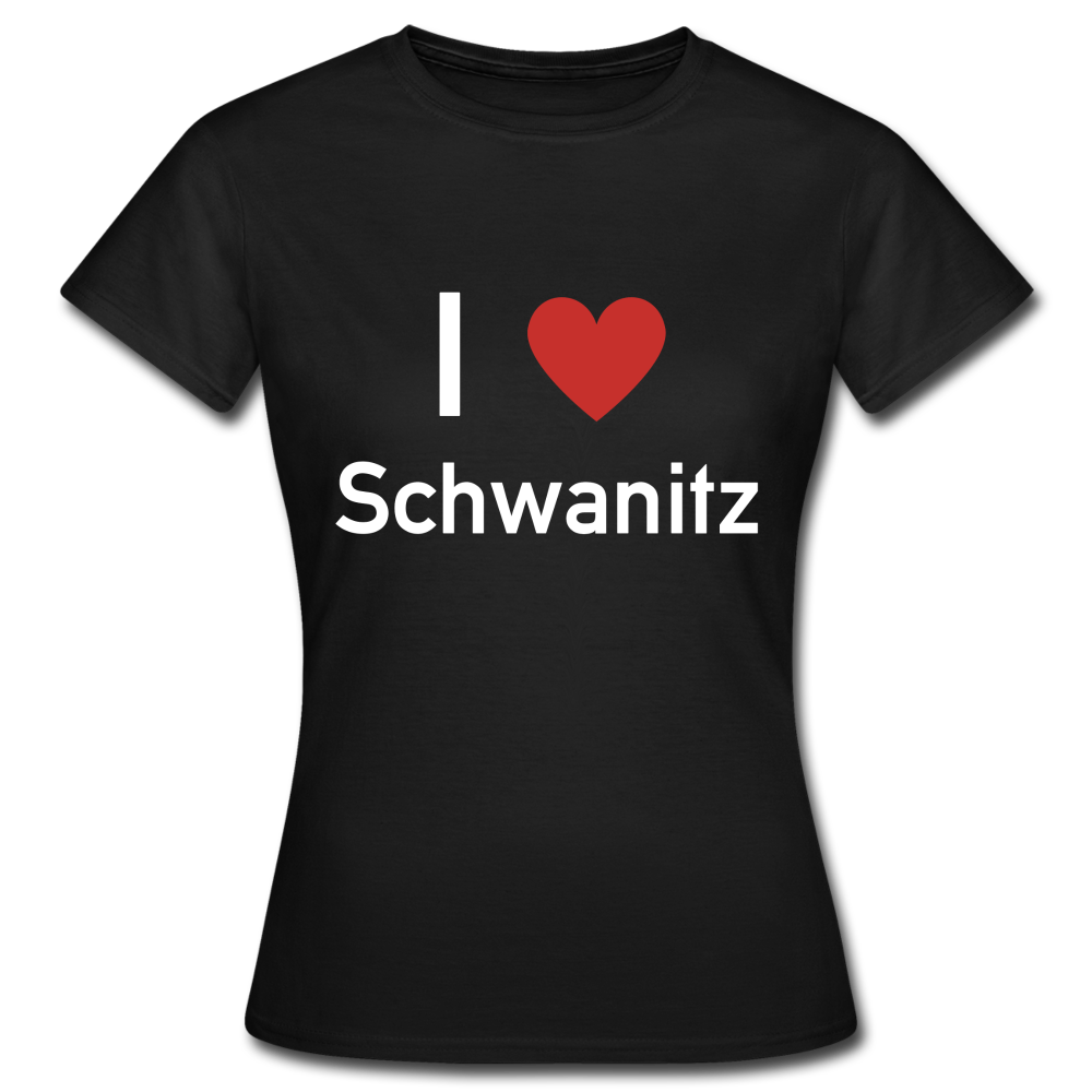 I love Schwanitz Damen T-Shirt - Schwarz