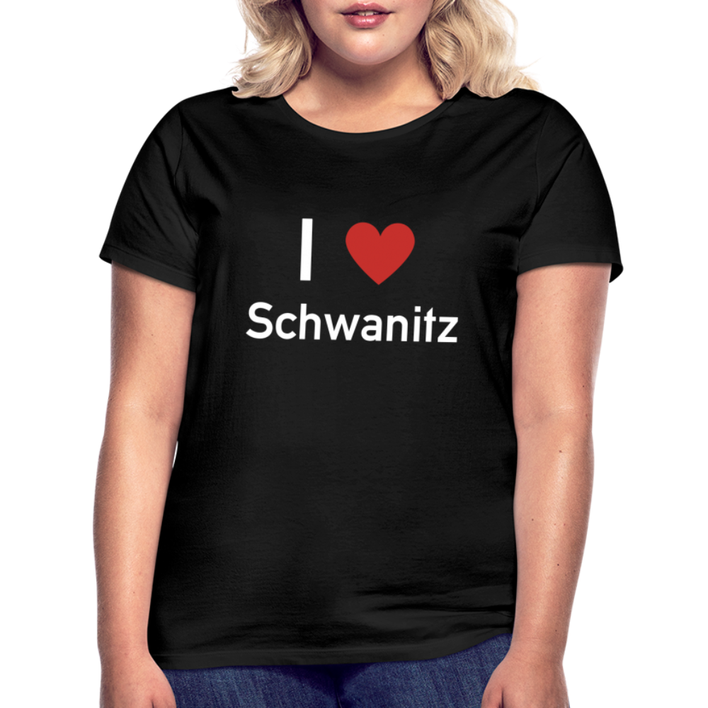 I love Schwanitz Damen T-Shirt - Schwarz