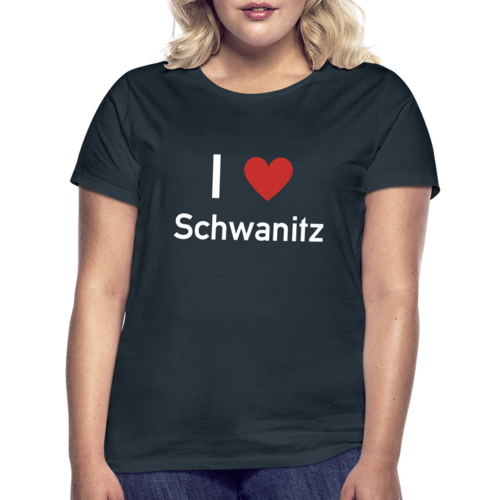 I love Schwanitz Damen T-Shirt - Navy