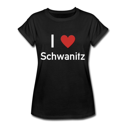 I LOVE SCHWANITZ DAMEN OVERSIZE SHIRT - Schwarz