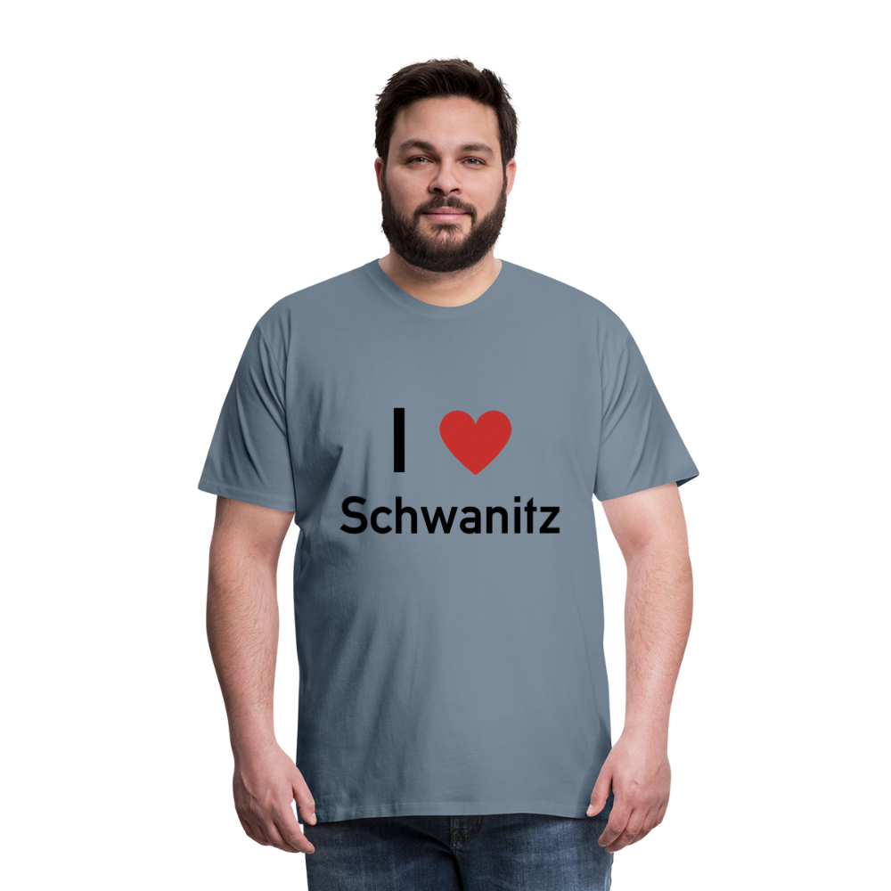 I LOVE SCHWANITZ HERREN SHIRT - Blaugrau