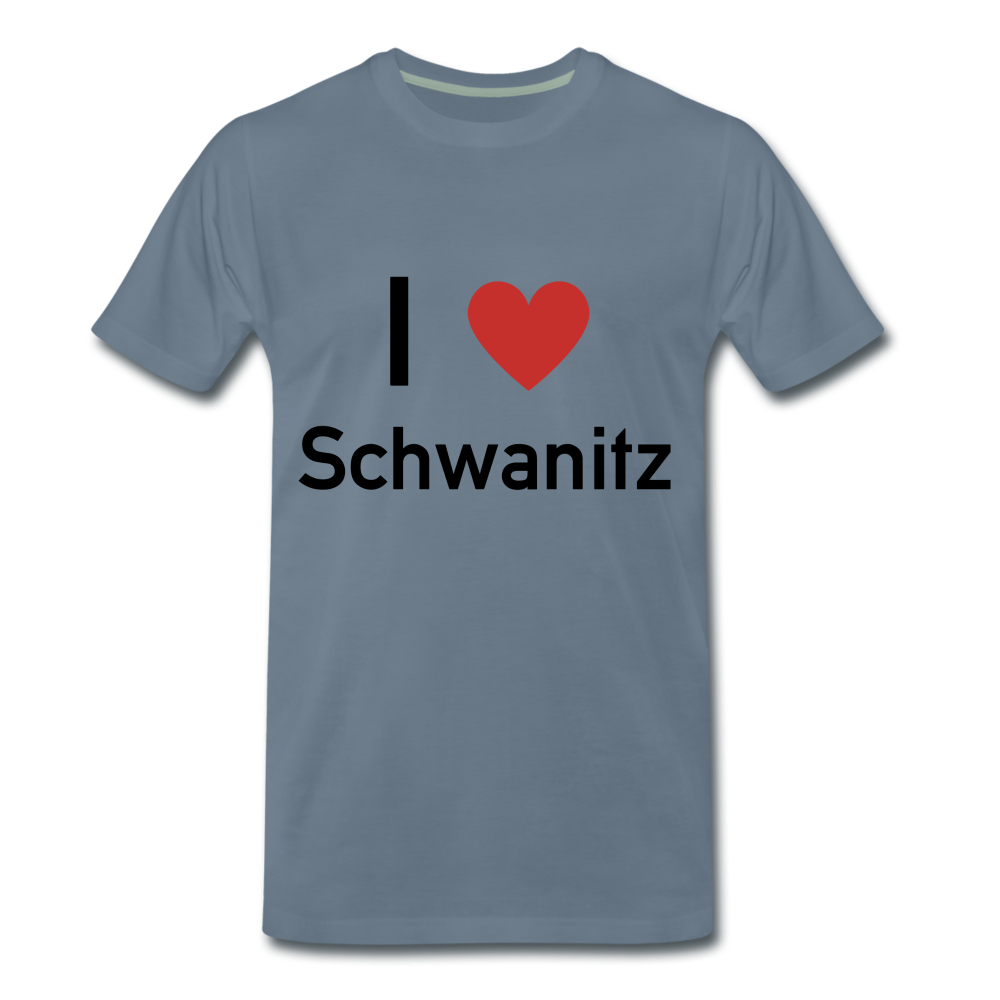 I LOVE SCHWANITZ HERREN SHIRT - Blaugrau