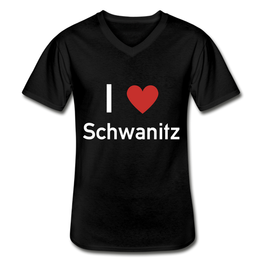 I LOVE SCHWANITZ HERREN SCHIRT MIT V-AUSSCHNITT - Schwarz