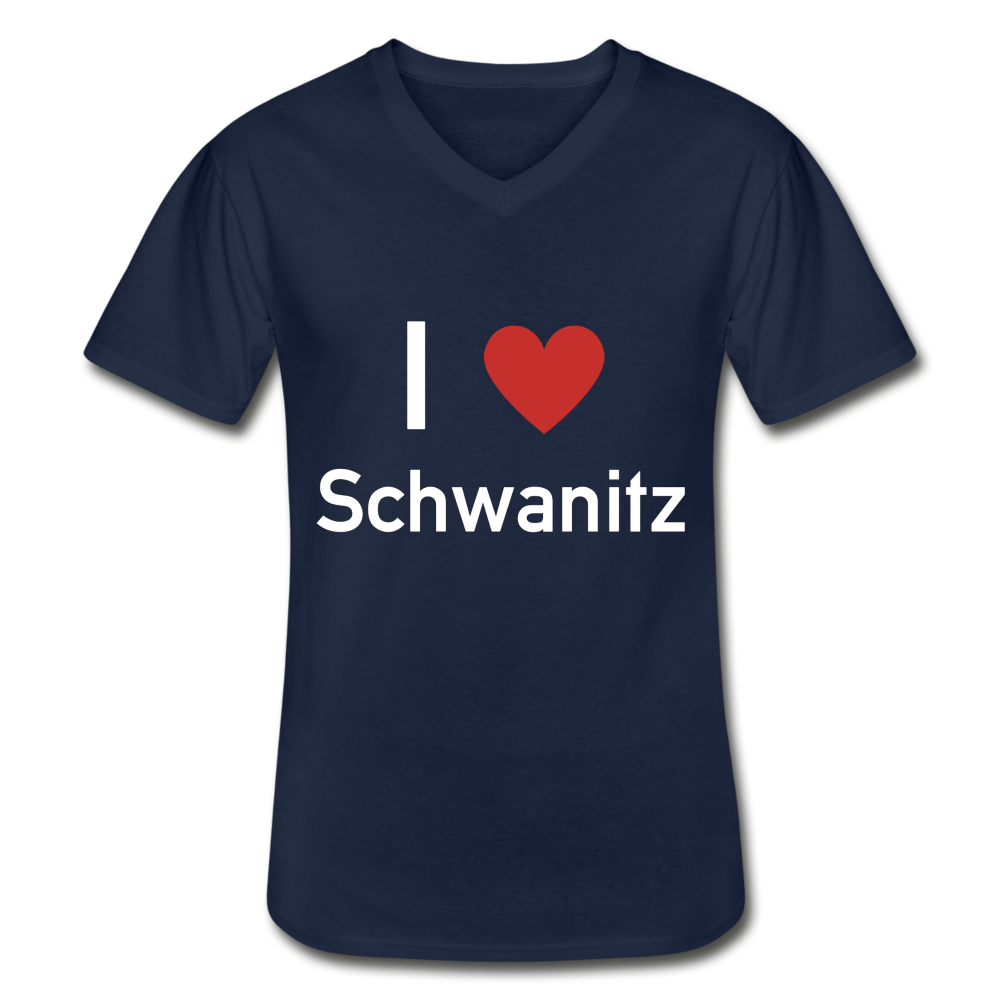 I LOVE SCHWANITZ HERREN SCHIRT MIT V-AUSSCHNITT - Navy