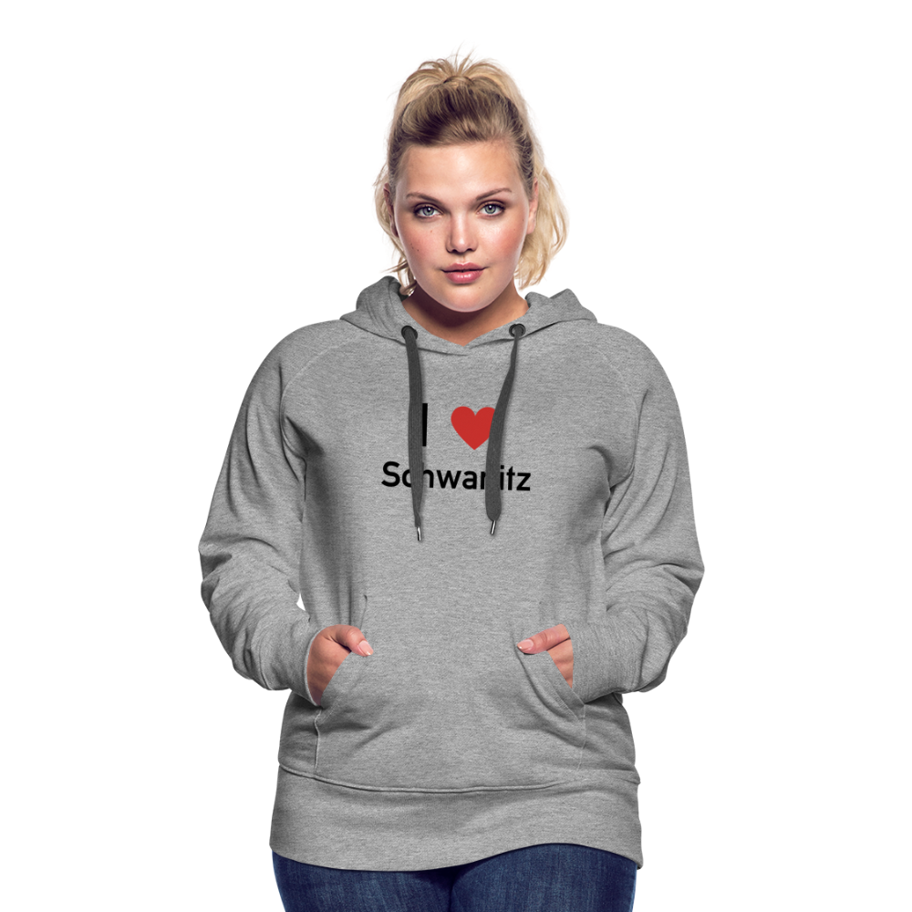 I LOVE SCHWANITZ DAMEN HOODIE - Grau meliert