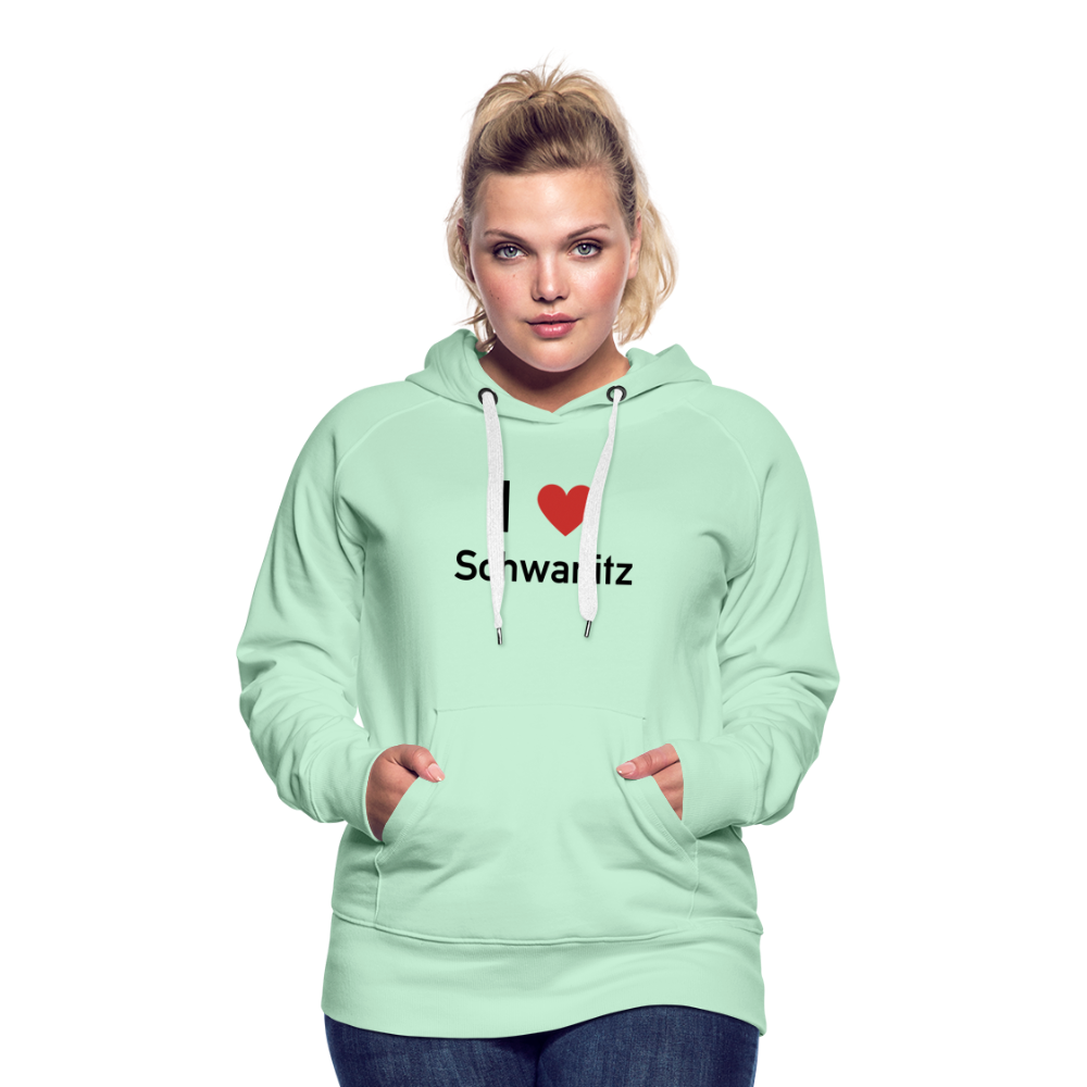 I LOVE SCHWANITZ DAMEN HOODIE - helles Mintgrün