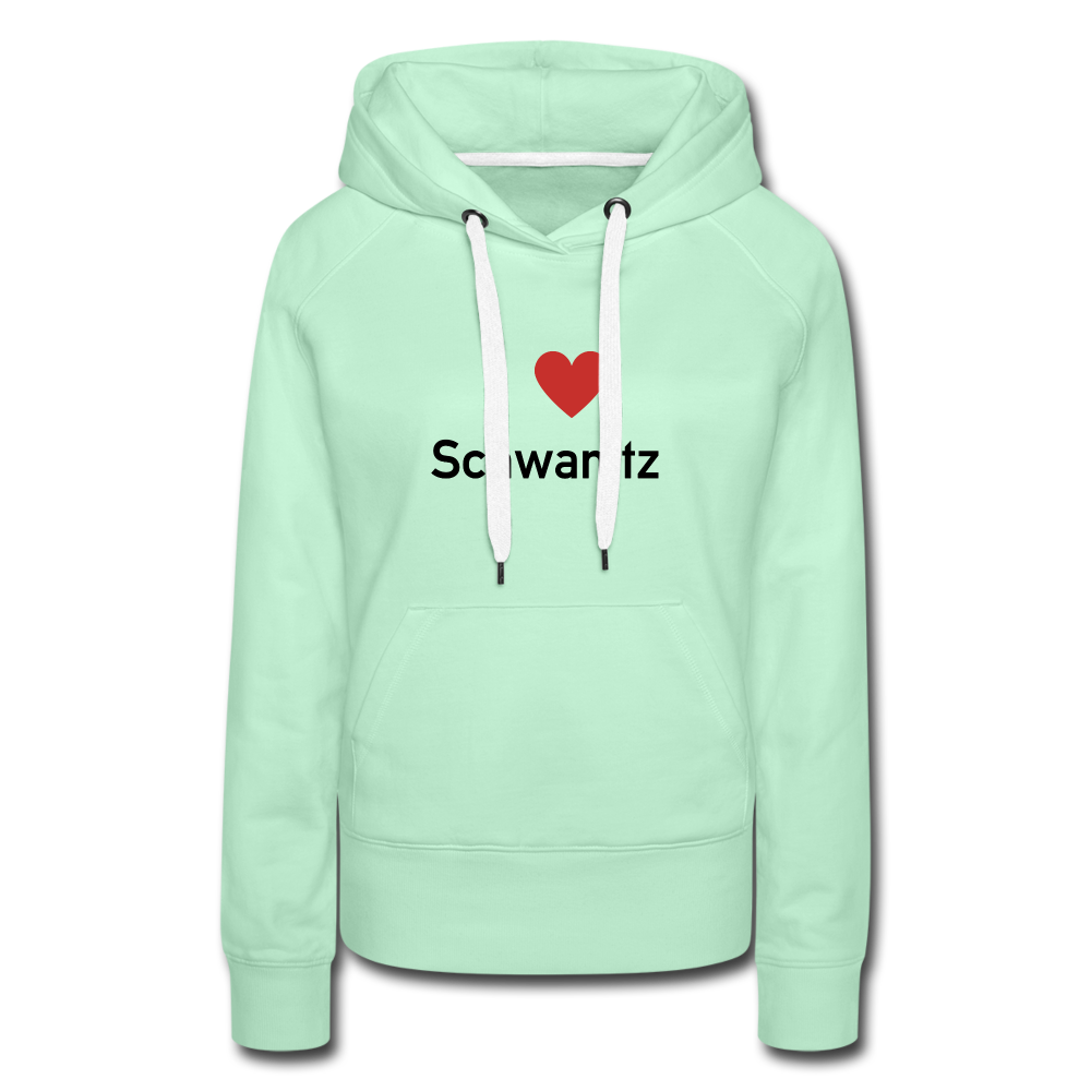 I LOVE SCHWANITZ DAMEN HOODIE - helles Mintgrün