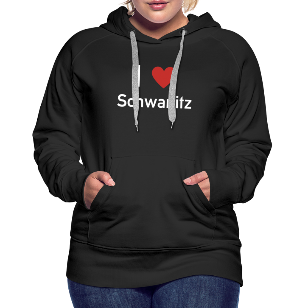 I LOVE SCHWANITZ DAMEN HOODIE - Schwarz