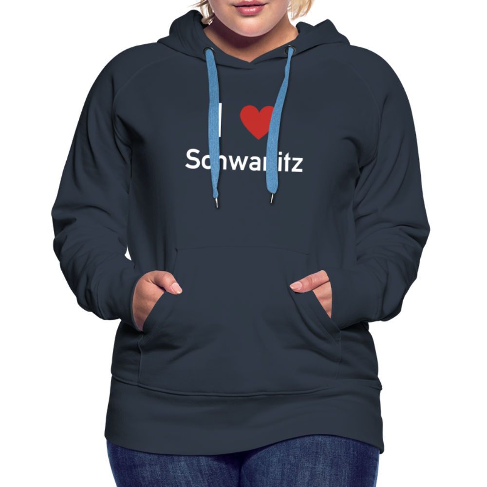 I LOVE SCHWANITZ DAMEN HOODIE - Navy