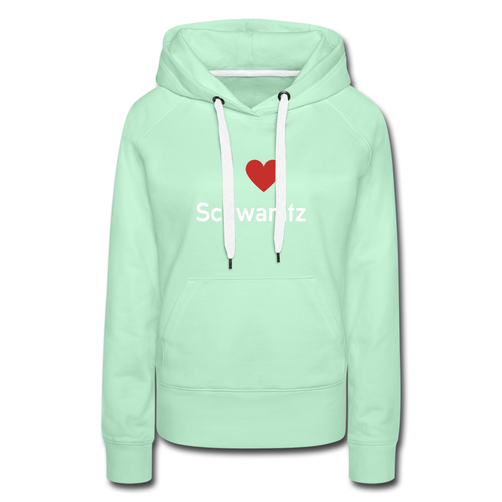 I LOVE SCHWANITZ DAMEN HOODIE - helles Mintgrün