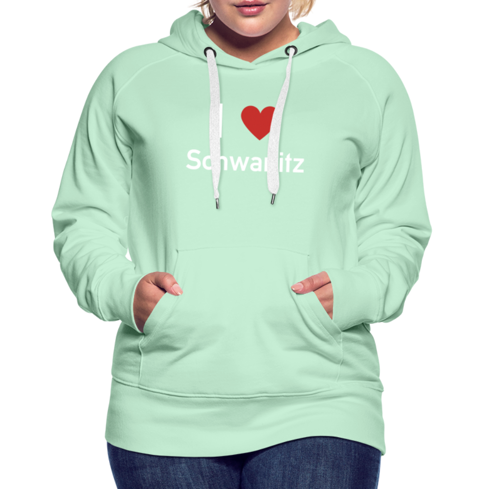 I LOVE SCHWANITZ DAMEN HOODIE - helles Mintgrün