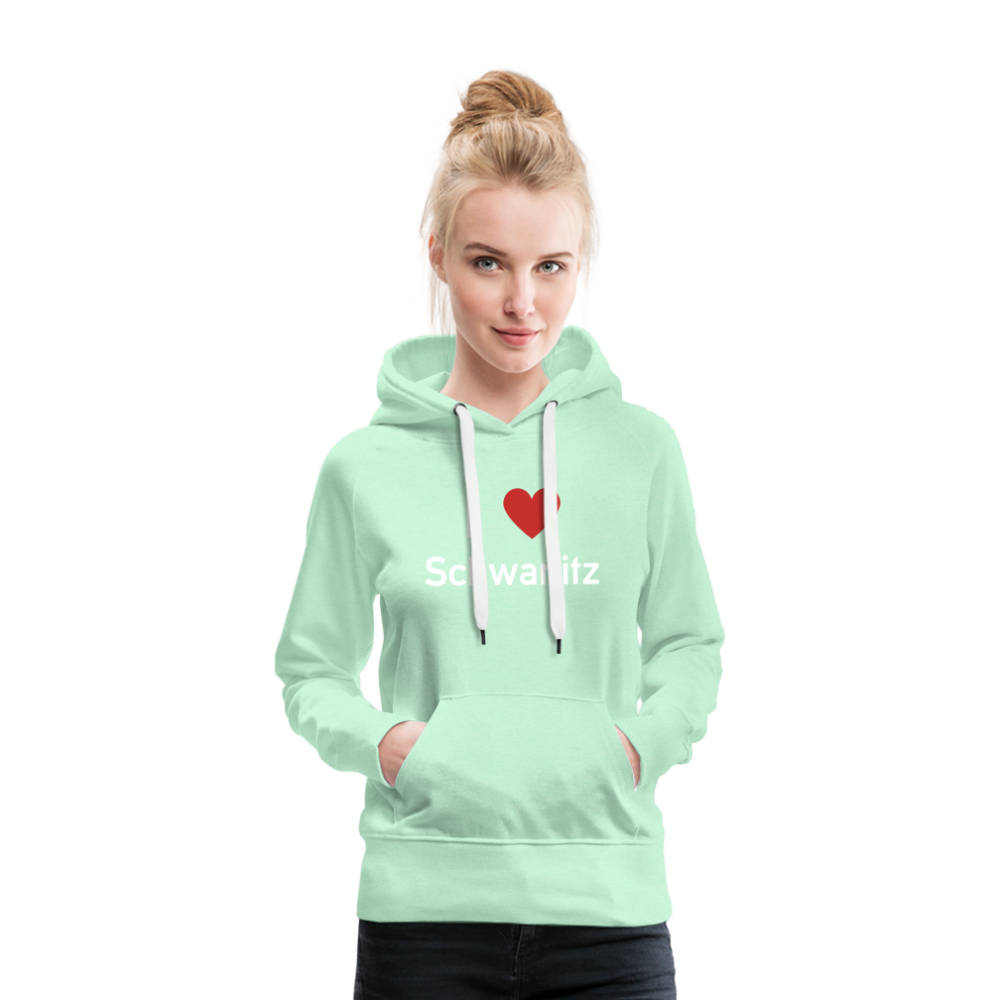 I LOVE SCHWANITZ DAMEN HOODIE - helles Mintgrün