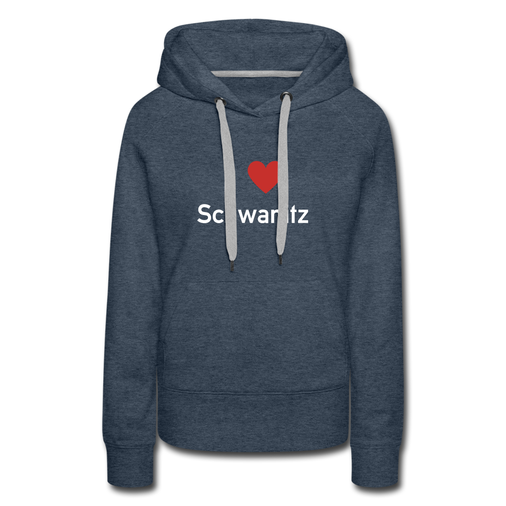 I LOVE SCHWANITZ DAMEN HOODIE - Jeansblau