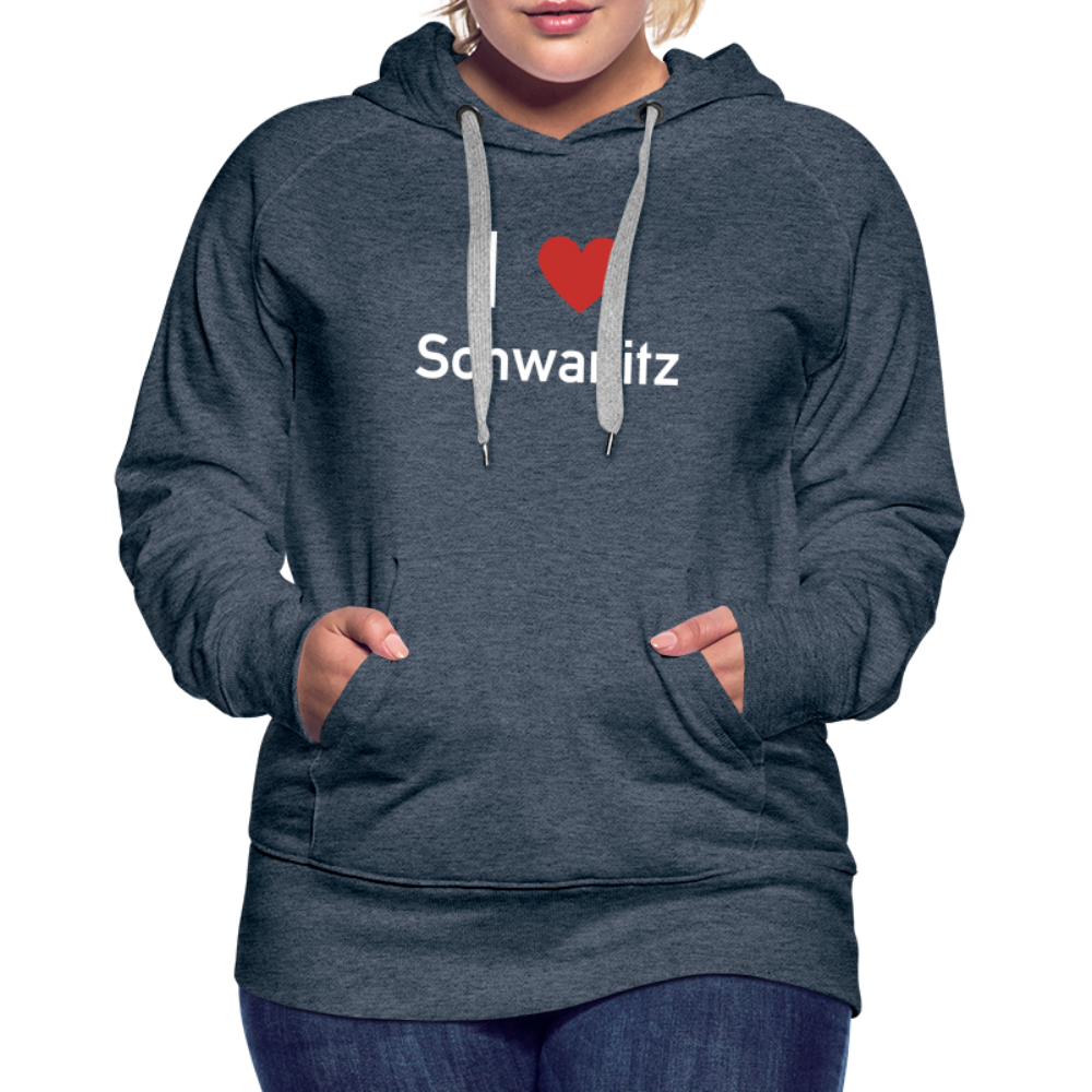 I LOVE SCHWANITZ DAMEN HOODIE - Jeansblau