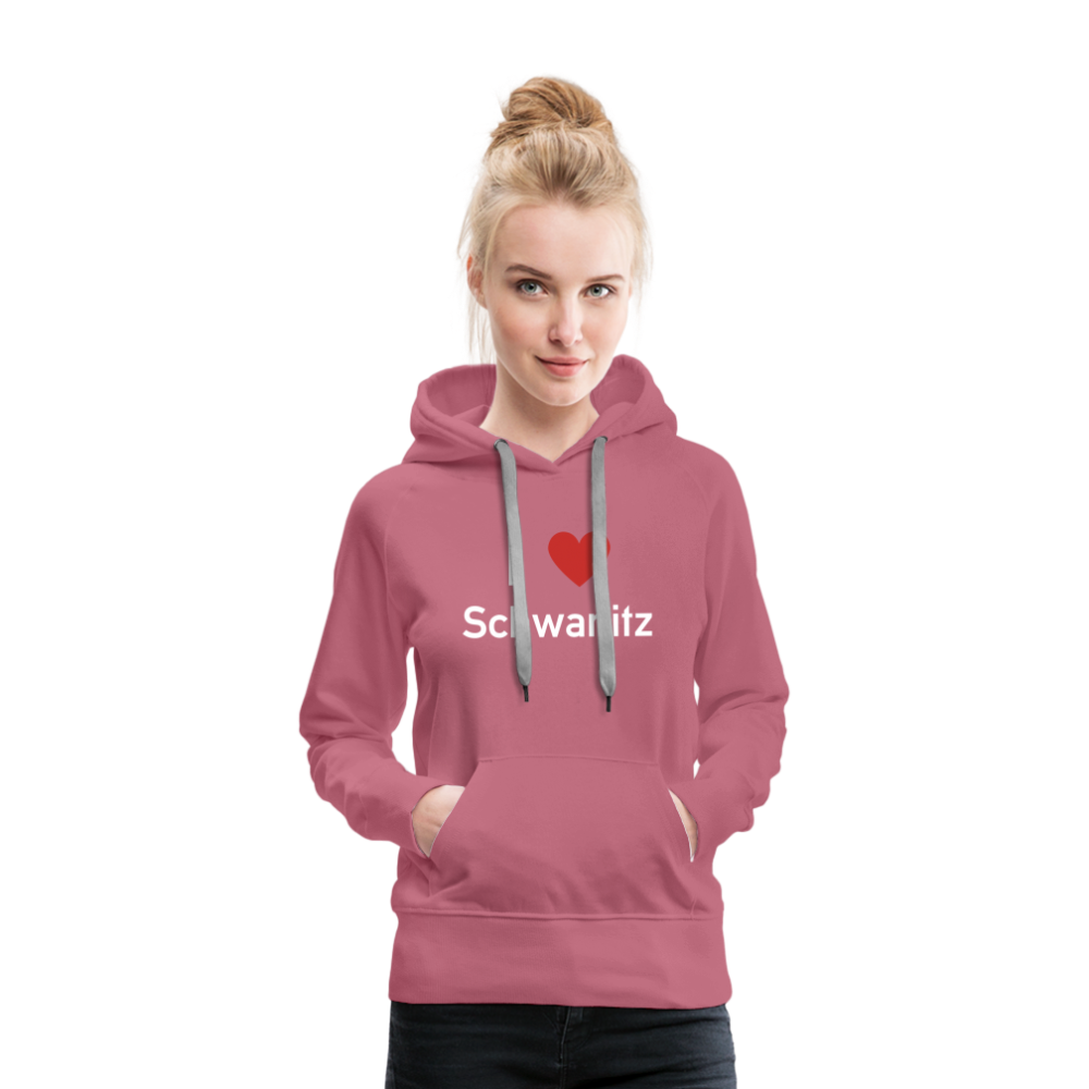 I LOVE SCHWANITZ DAMEN HOODIE - Malve