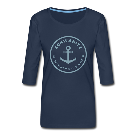 Koordinaten Damen 3/4-Arm Shirt - Navy