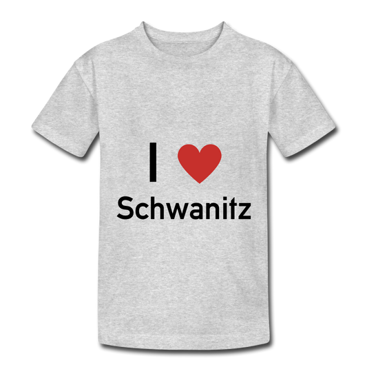 Kinder Tshirt I love Schwanitz - Grau meliert