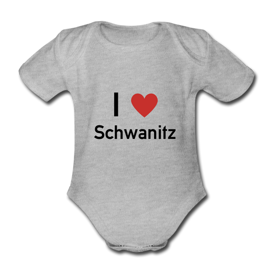 I love Schwanitz Baby-Kurzarm-Body - Grau meliert